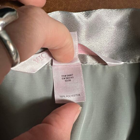 Vintage Y2K Victoria's Secret Small Mint Green Satin Sleep Shirt Shorts Set 2000 - Picture 6 of 12